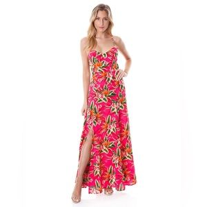 Floral Maxi Dress with Open Back